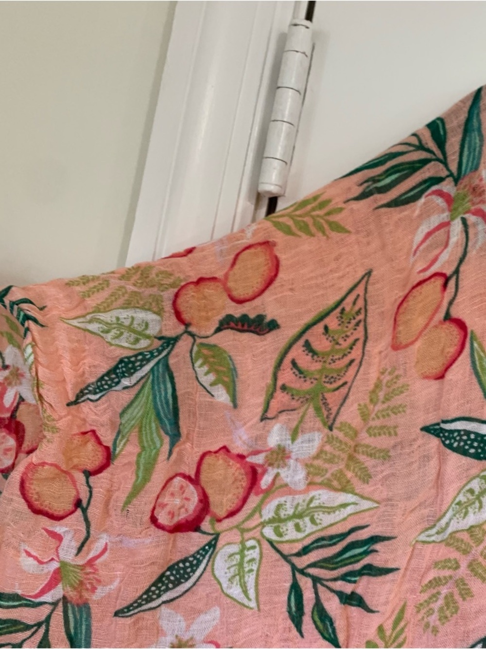 Spartina 449 Linen Blend Floral Fruit Kimono Tassels One Size Open Vacation - Picture 3 of 7